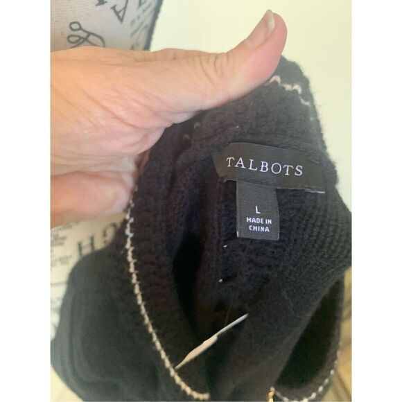 Talbots Black Wool Dolman cardigan NWT - Picture 3 of 10